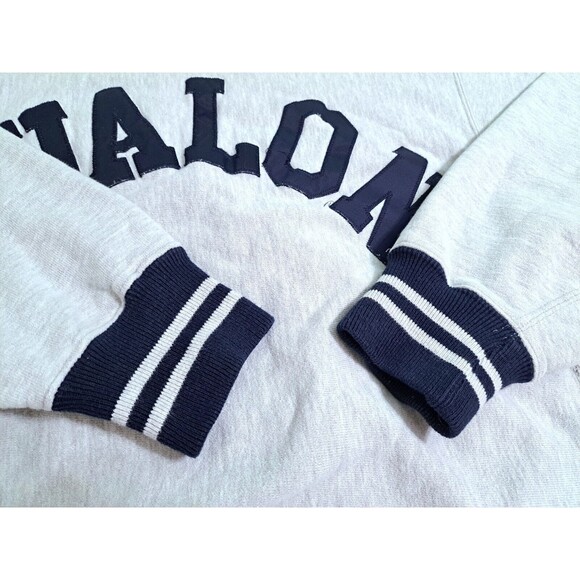 Vintage Champion Size XL Reverse Weave Avalon Varsity Gray Navy Blue 90s Sweater - Picture 3 of 12